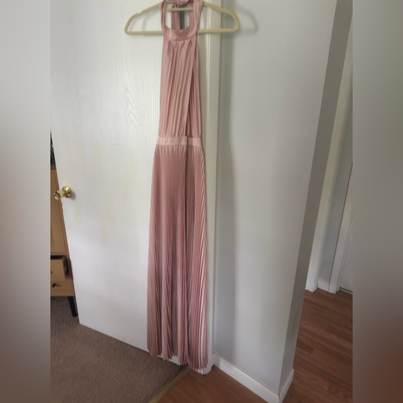 L'IDÉE Renaissance Pleated Open Back Halter Gown - Picture 7 of 11